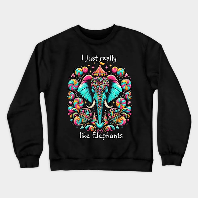 Majestic Elephant King Crewneck Sweatshirt by coollooks
